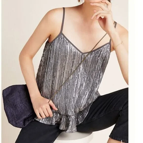 NWT Anthropologie Amelie Beaded Cami - Picture 2 of 4